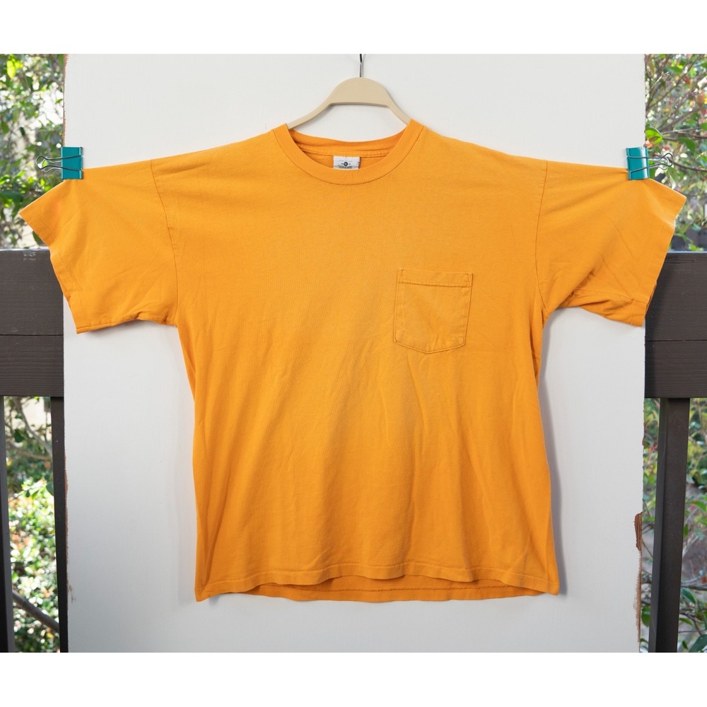 Lee Pocket T-Shirt Mens XL Gold Yellow Excellent Vintage Single Stitch USA Made